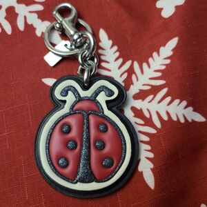 Coach Red and Black Keychain